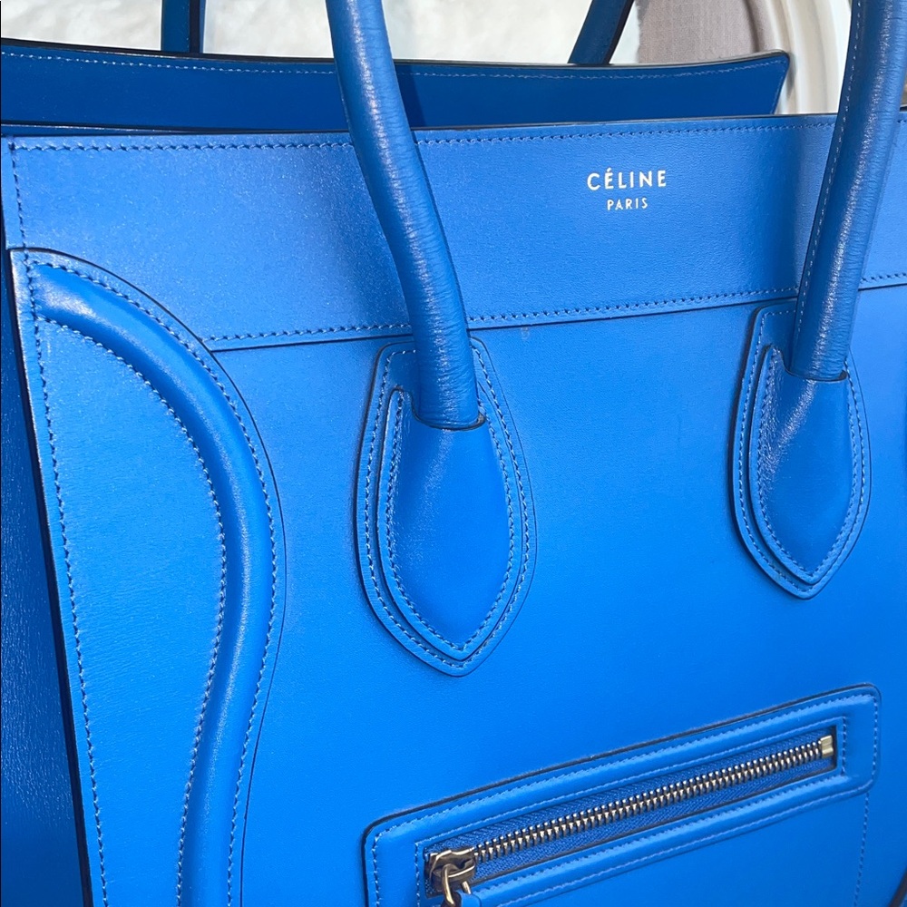 Celine Palmelato Mini Luggage Electric Blue - Picture 6 of 14